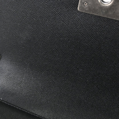 Boy Chanel Black Caviar Skin Medium Chain Shoulder Bag