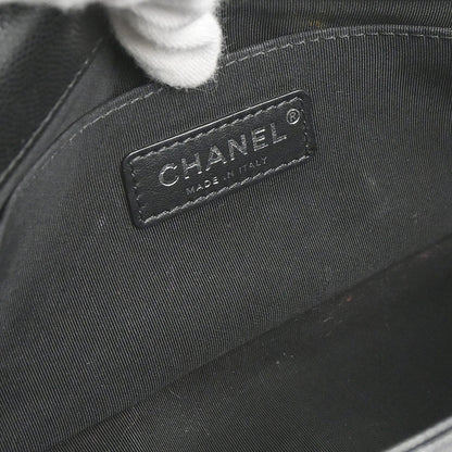 Boy Chanel Black Caviar Skin Medium Chain Shoulder Bag