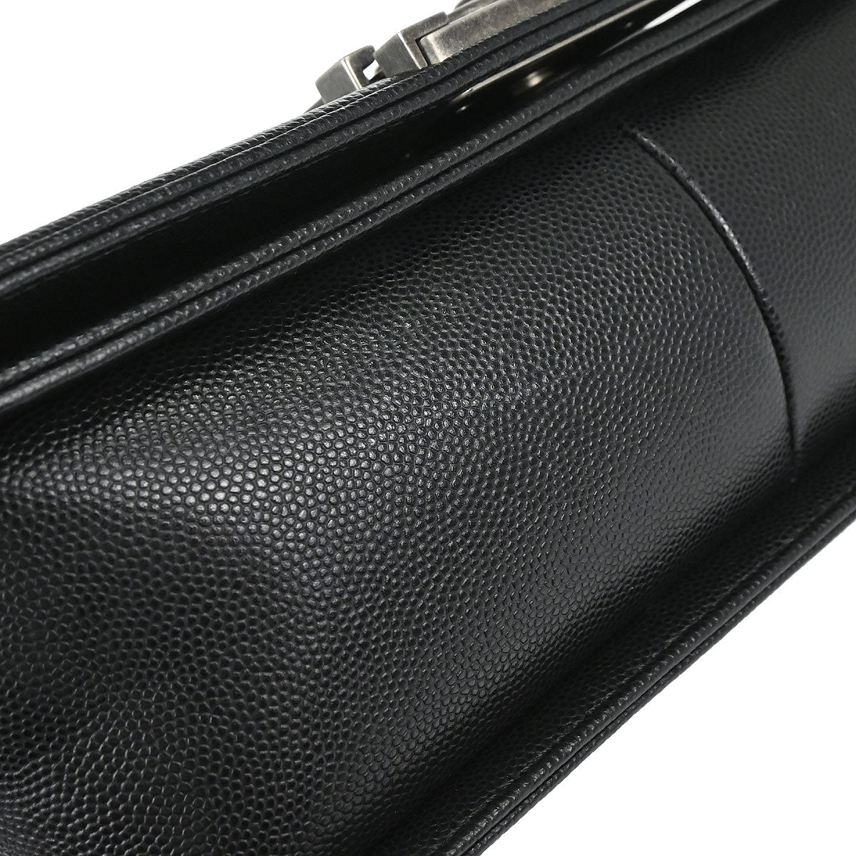 Boy Chanel Black Caviar Skin Medium Chain Shoulder Bag