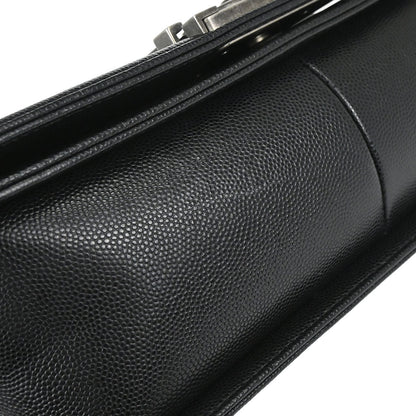 Boy Chanel Black Caviar Skin Medium Chain Shoulder Bag