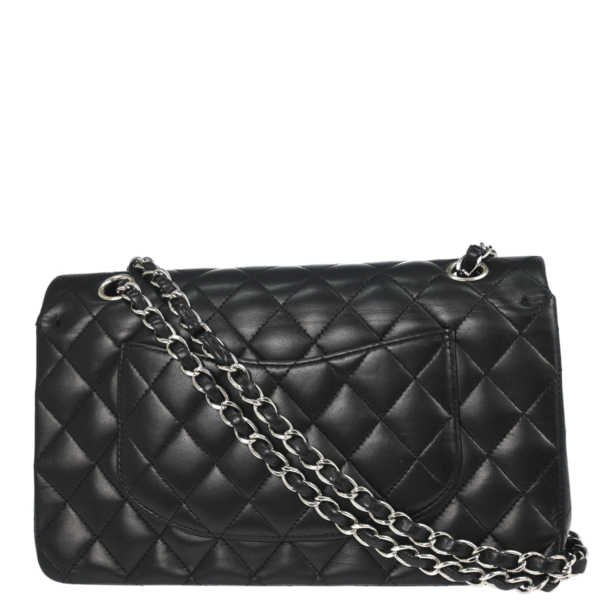 Chanel 2006-2008 Black Lambskin Medium Classic Double Flap Shoulder Bag