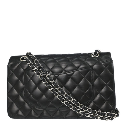 Chanel 2006-2008 Black Lambskin Medium Classic Double Flap Shoulder Bag