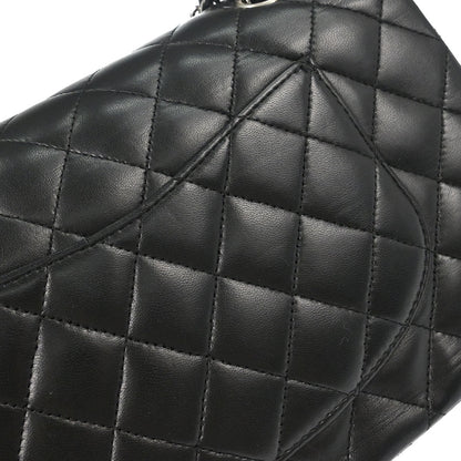 Chanel 2006-2008 Black Lambskin Medium Classic Double Flap Shoulder Bag