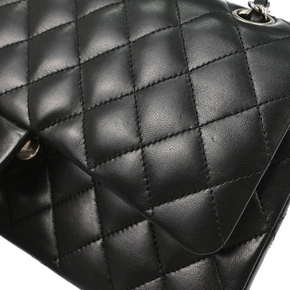 Chanel 2006-2008 Black Lambskin Medium Classic Double Flap Shoulder Bag
