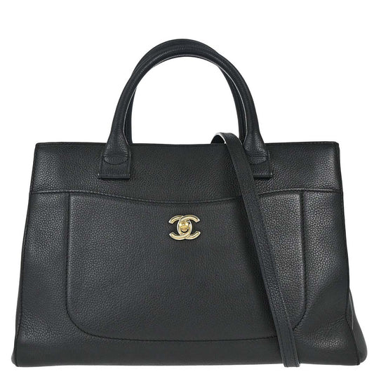 Chanel 2017-2018 Black Calfskin Neo Executive Cerf 2way Shoulder Tote Bag