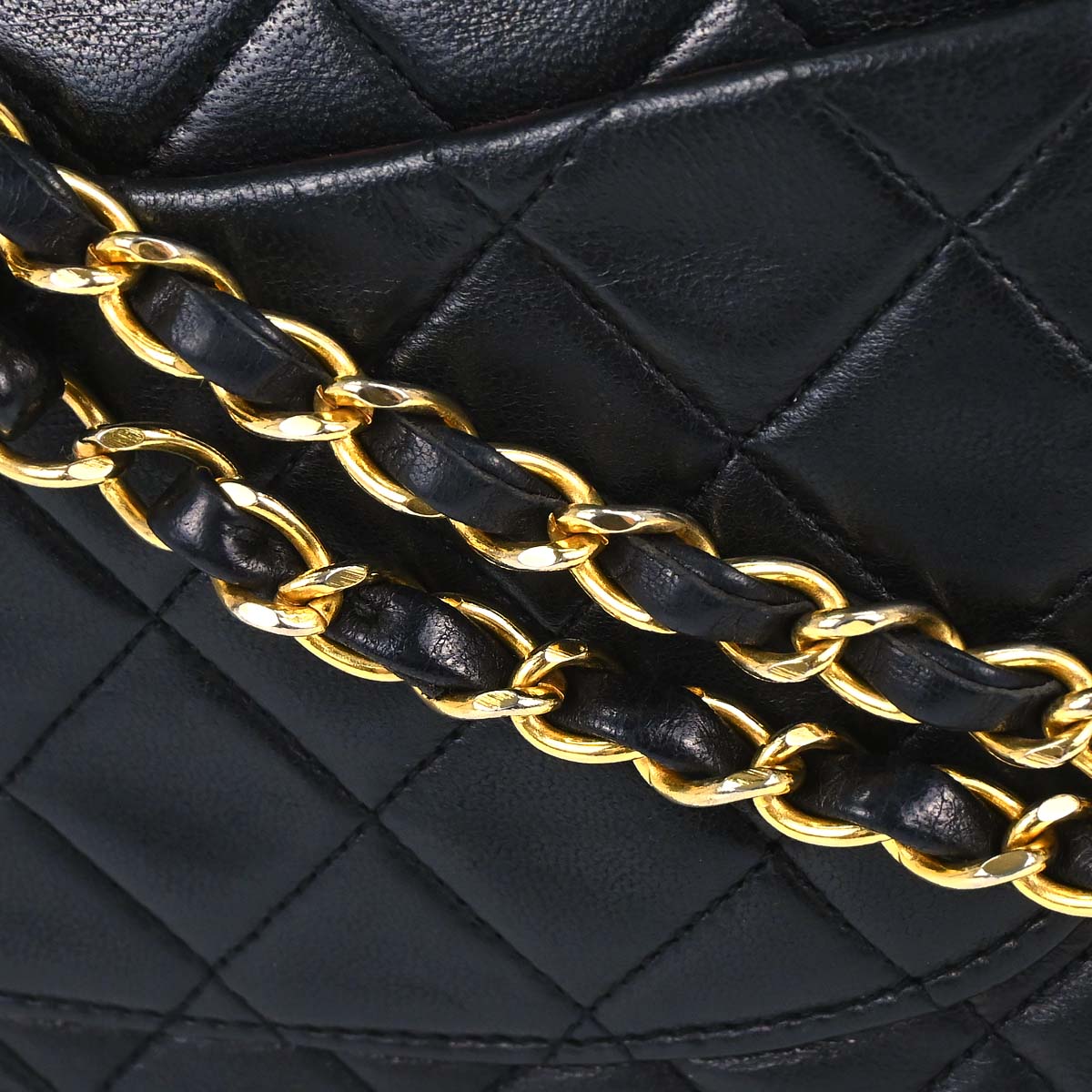 Chanel 1989-1991 Black Lambskin Small Classic Double Flap Shoulder Bag