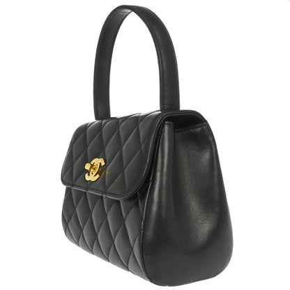 Chanel Black Lambskin Top Handle Handbag