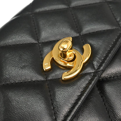 Chanel Black Lambskin Top Handle Handbag