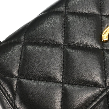 Chanel Black Lambskin Top Handle Handbag
