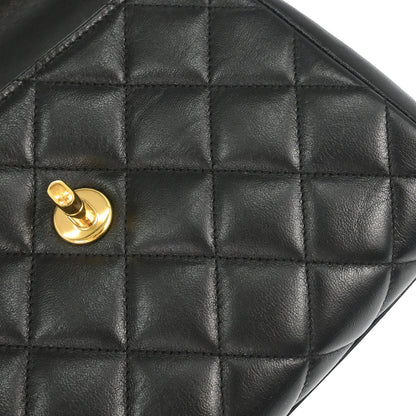 Chanel Black Lambskin Top Handle Handbag