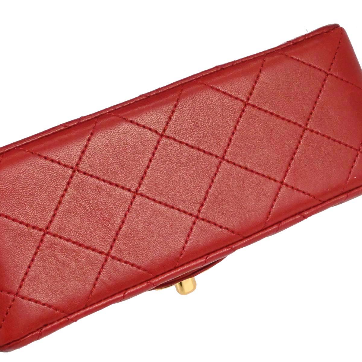 Chanel 1989-1991 Red Lambskin Mini Classic Square Flap Shoulder Bag 17