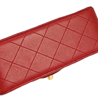 Chanel 1989-1991 Red Lambskin Mini Classic Square Flap Shoulder Bag 17