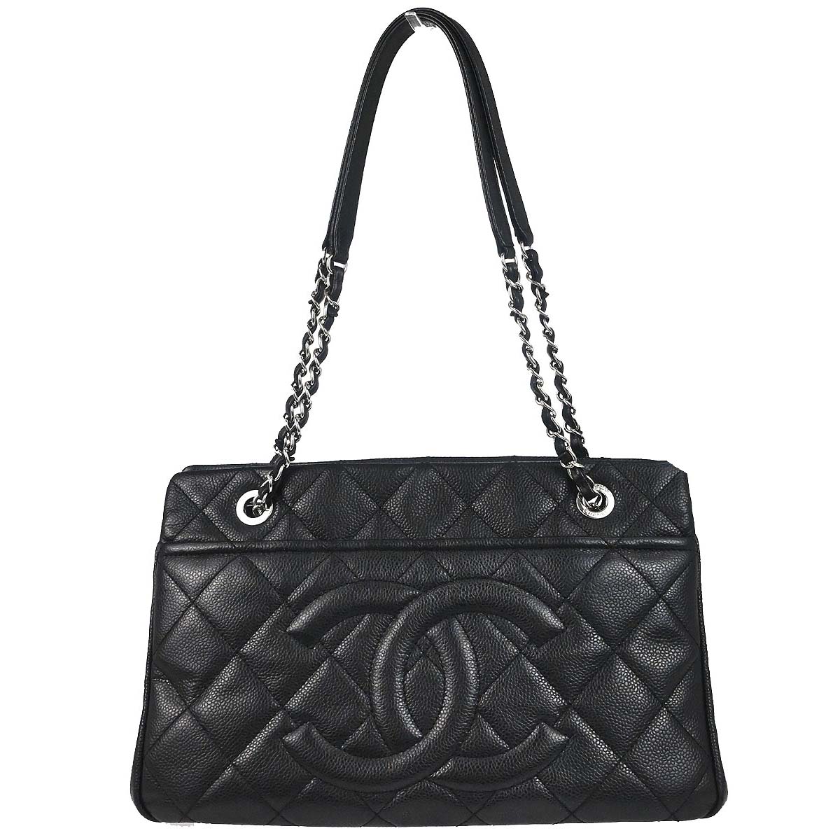Chanel Black Caviar Skin Timeless CC Chain Tote Bag