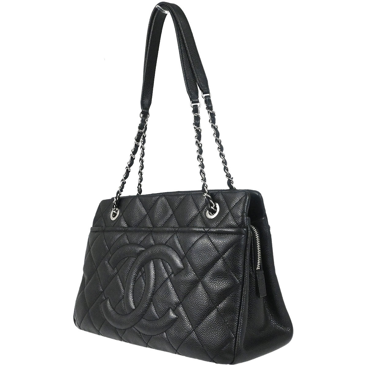 Chanel Black Caviar Skin Timeless CC Chain Tote Bag
