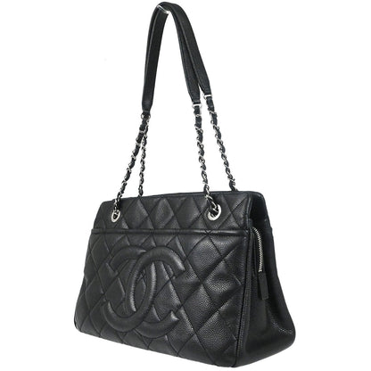 Chanel Black Caviar Skin Timeless CC Chain Tote Bag