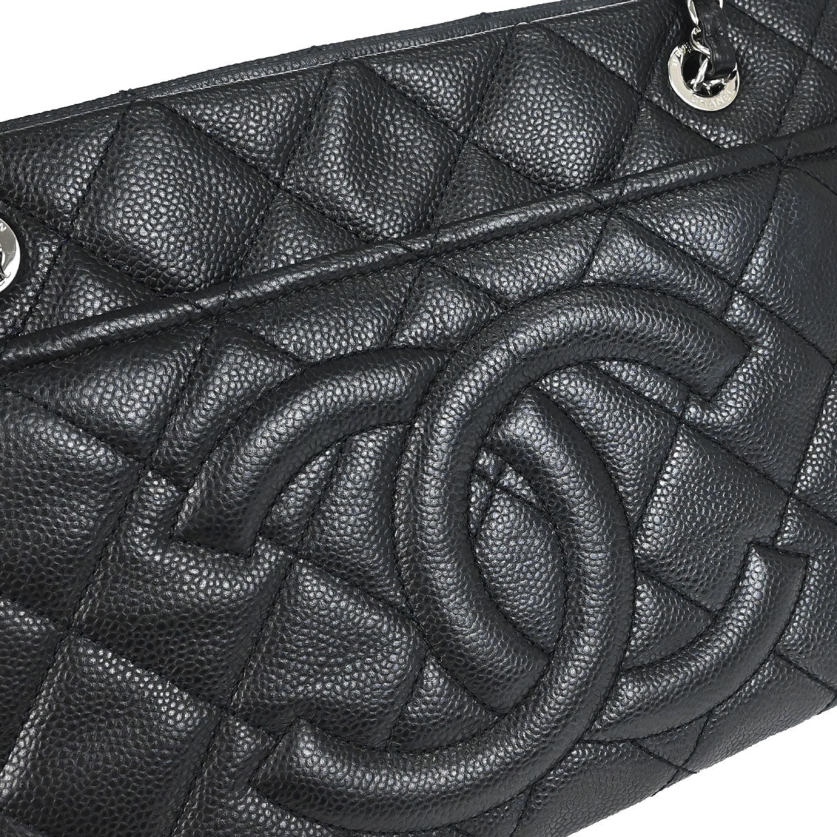 Chanel Black Caviar Skin Timeless CC Chain Tote Bag