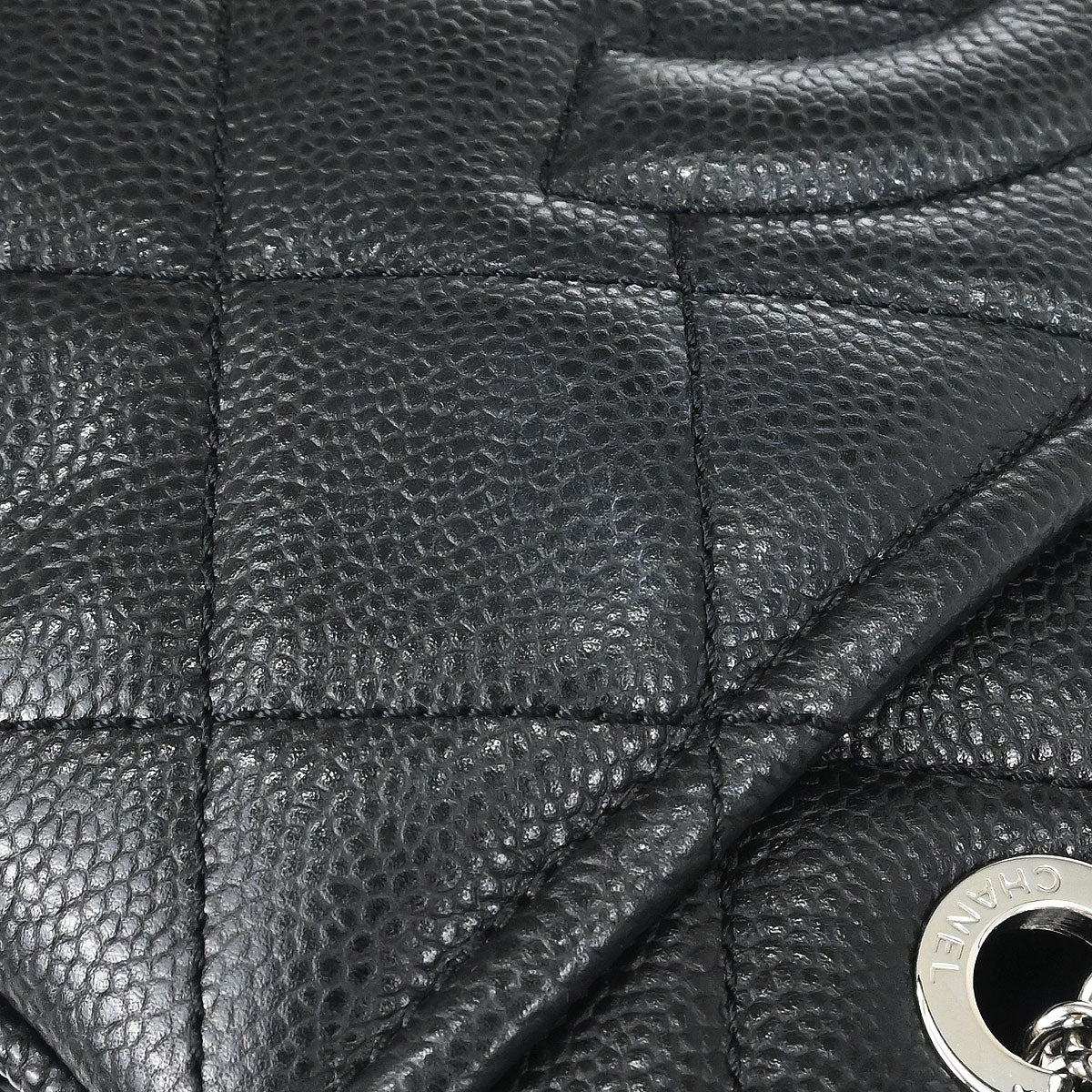 Chanel Black Caviar Skin Timeless CC Chain Tote Bag
