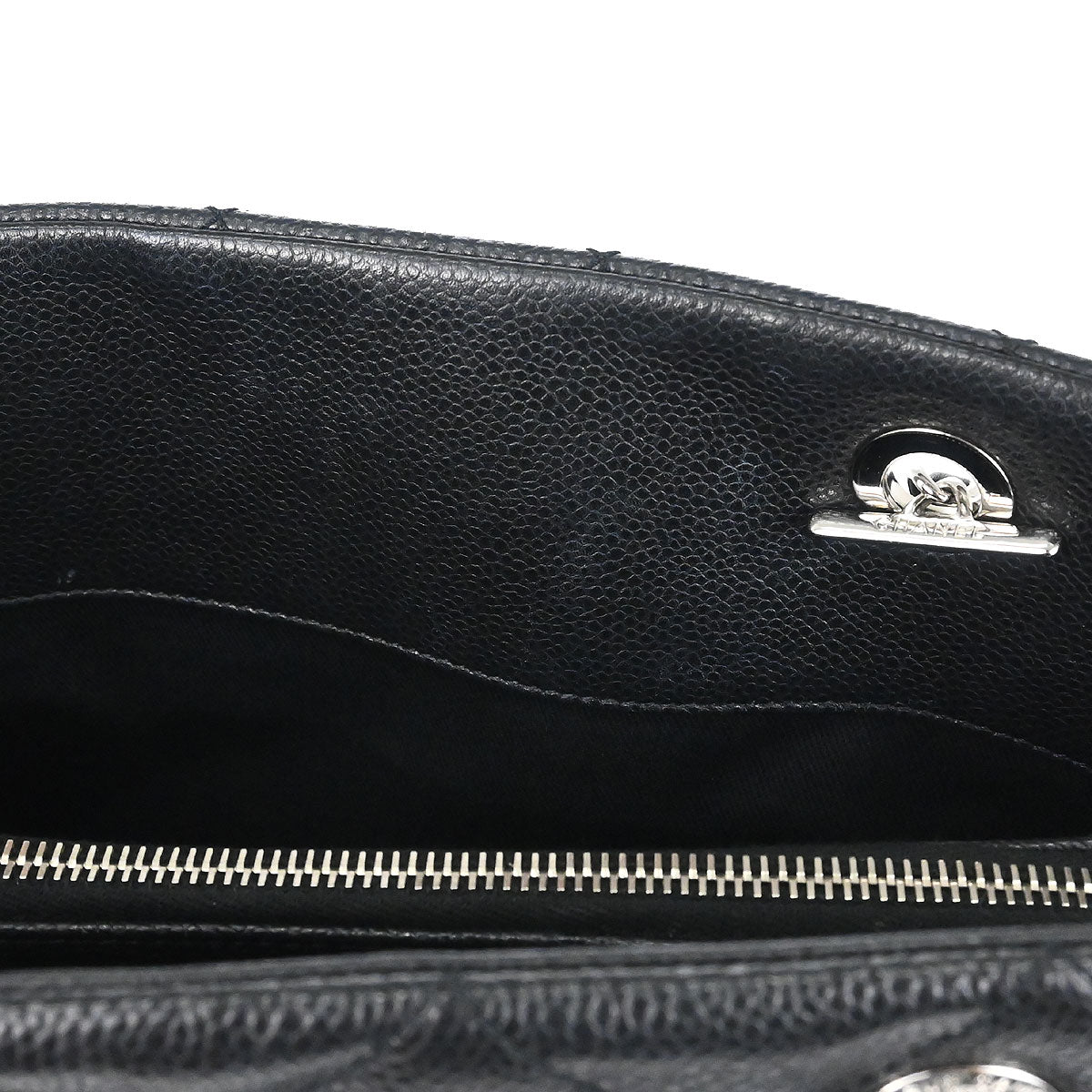 Chanel Black Caviar Skin Timeless CC Chain Tote Bag