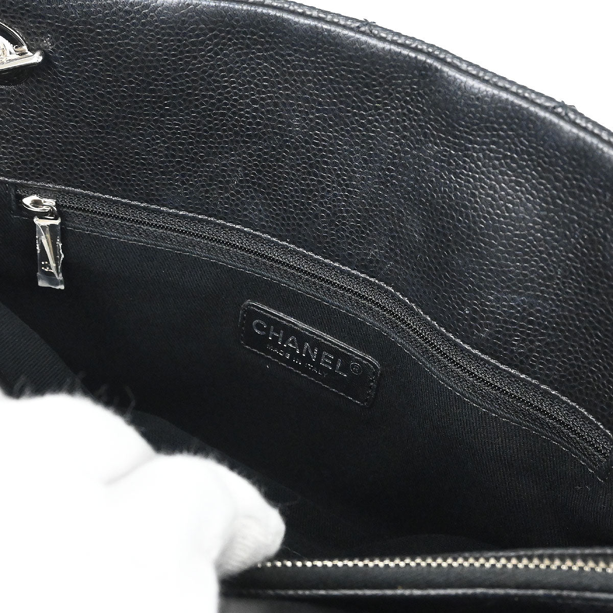 Chanel Black Caviar Skin Timeless CC Chain Tote Bag