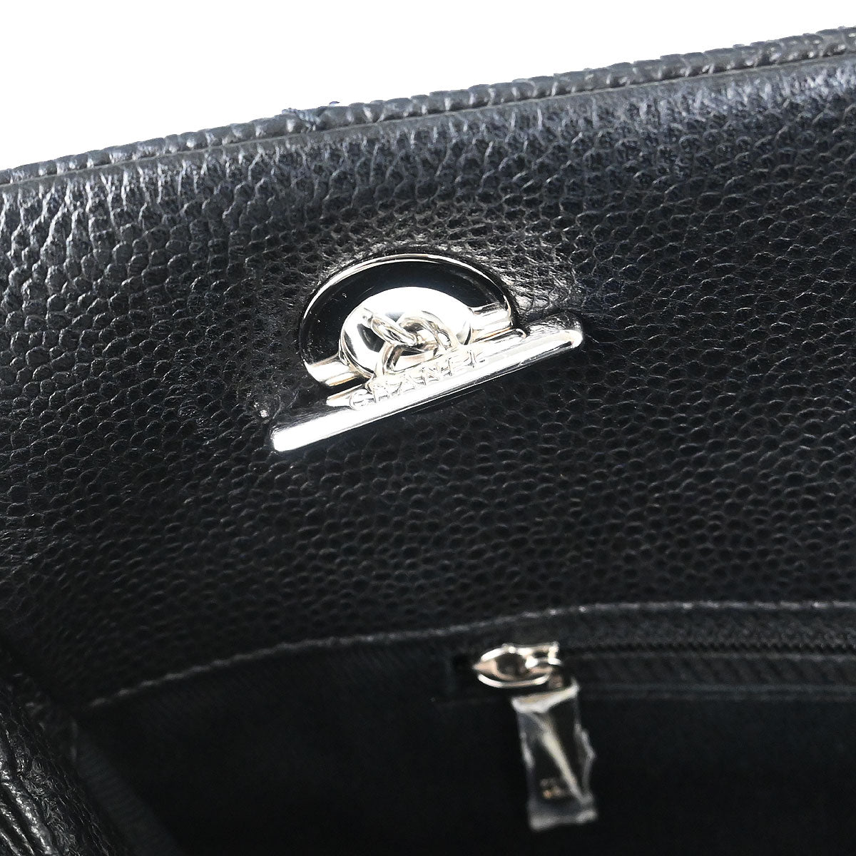 Chanel Black Caviar Skin Timeless CC Chain Tote Bag