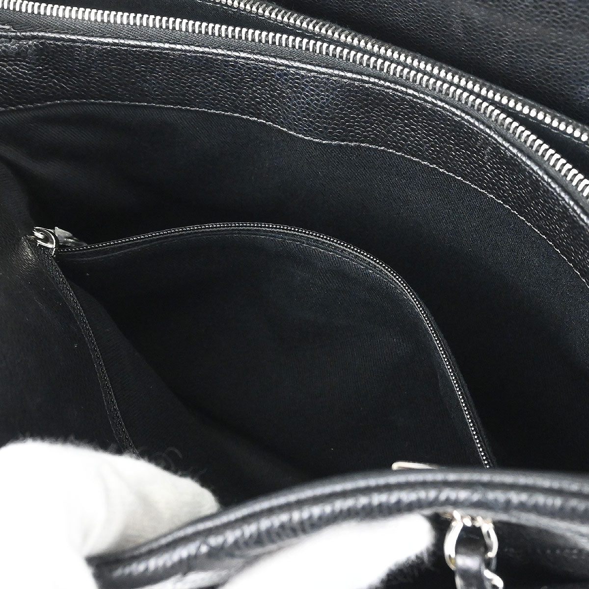 Chanel Black Caviar Skin Timeless CC Chain Tote Bag