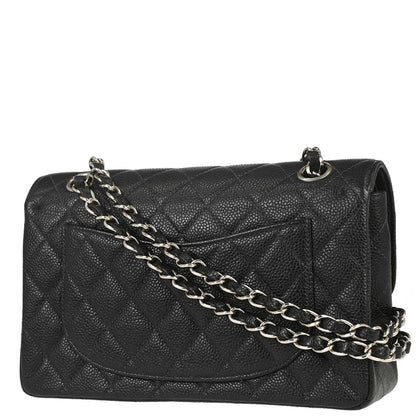 Chanel 2000-2001 Black Caviar Skin Small Classic Double Flap Shoulder Bag