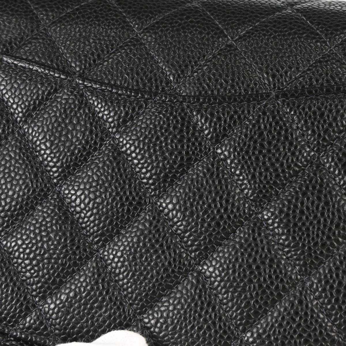 Chanel 2000-2001 Black Caviar Skin Small Classic Double Flap Shoulder Bag