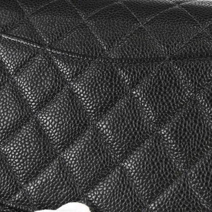 Chanel 2000-2001 Black Caviar Skin Small Classic Double Flap Shoulder Bag