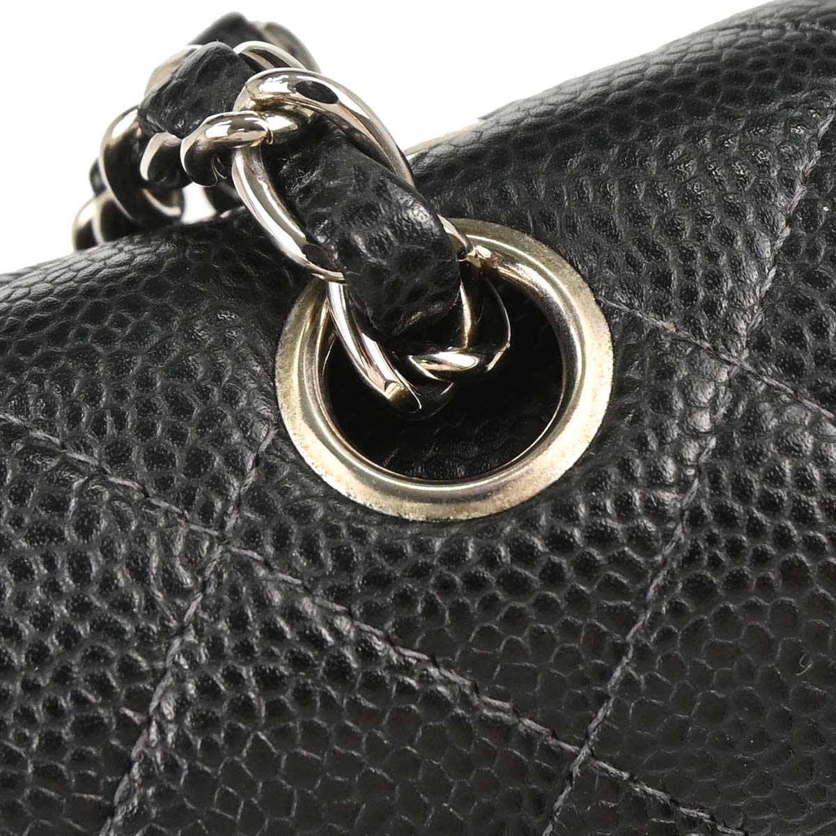 Chanel 2000-2001 Black Caviar Skin Small Classic Double Flap Shoulder Bag