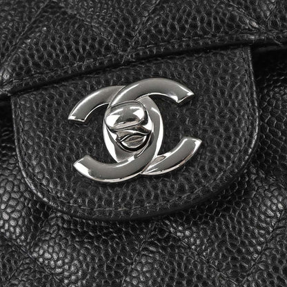 Chanel 2000-2001 Black Caviar Skin Small Classic Double Flap Shoulder Bag