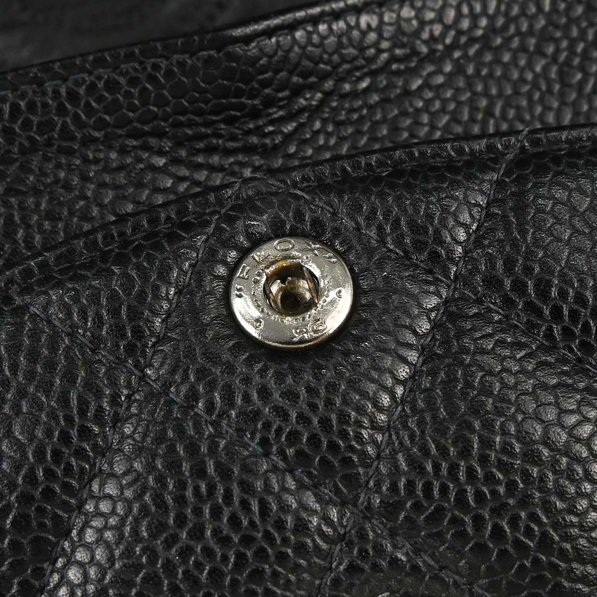 Chanel 2000-2001 Black Caviar Skin Small Classic Double Flap Shoulder Bag