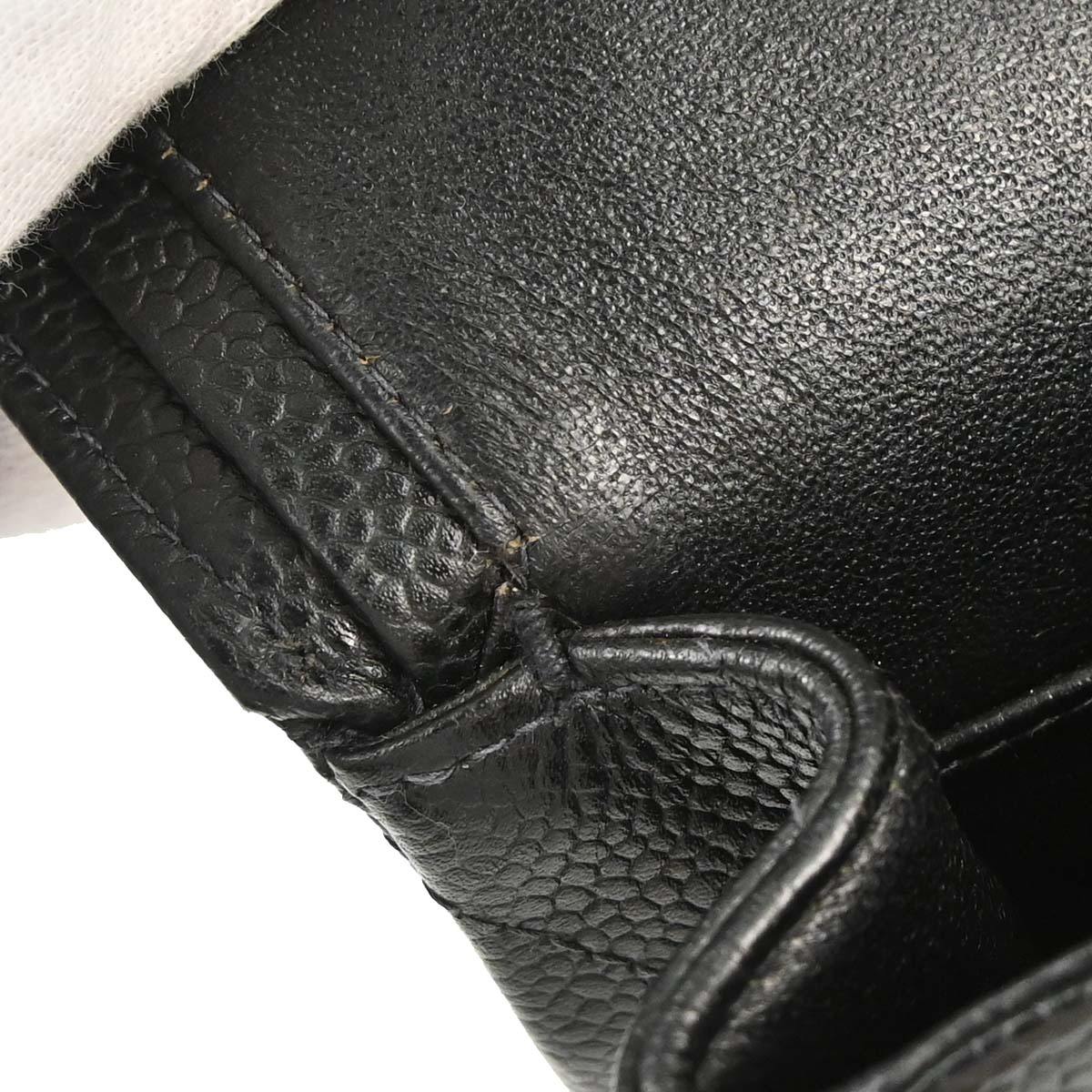 Chanel 2000-2001 Black Caviar Skin Small Classic Double Flap Shoulder Bag