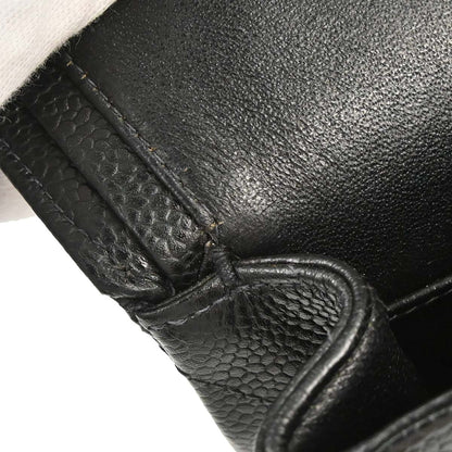 Chanel 2000-2001 Black Caviar Skin Small Classic Double Flap Shoulder Bag