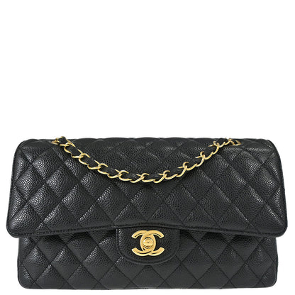 Chanel Black Caviar Skin Medium Classic Double Flap Shoulder Bag