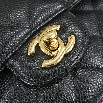 Chanel Black Caviar Skin Medium Classic Double Flap Shoulder Bag