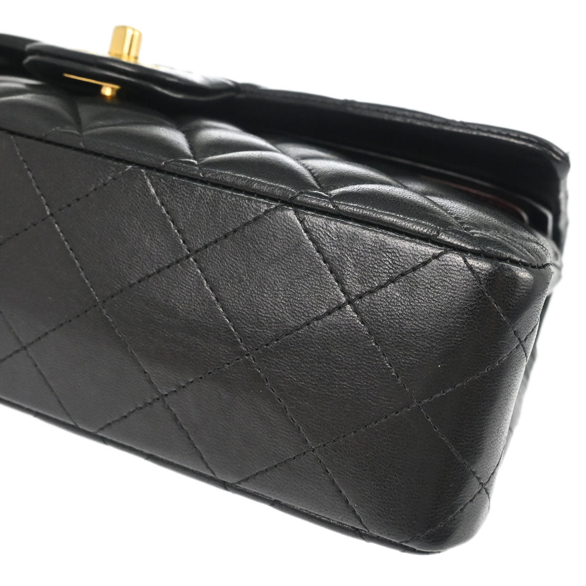 Chanel 2014 Black Lambskin Medium Classic Double Flap Shoulder Bag