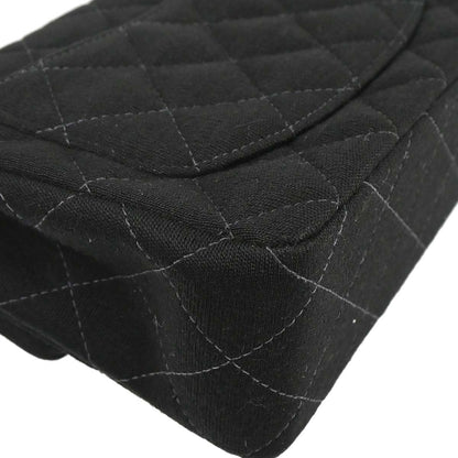 Chanel 2000-2002 Black Cotton Mini Classic Square Flap Shoulder Bag 17
