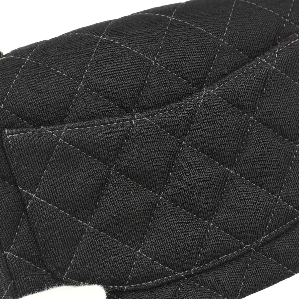 Chanel 2000-2002 Black Cotton Mini Classic Square Flap Shoulder Bag 17