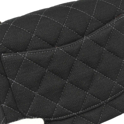 Chanel 2000-2002 Black Cotton Mini Classic Square Flap Shoulder Bag 17