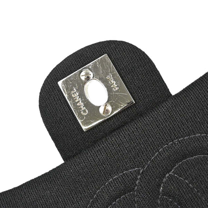 Chanel 2000-2002 Black Cotton Mini Classic Square Flap Shoulder Bag 17
