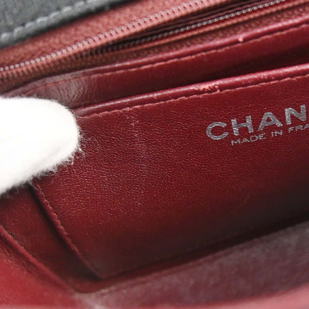 Chanel 2000-2002 Black Cotton Mini Classic Square Flap Shoulder Bag 17