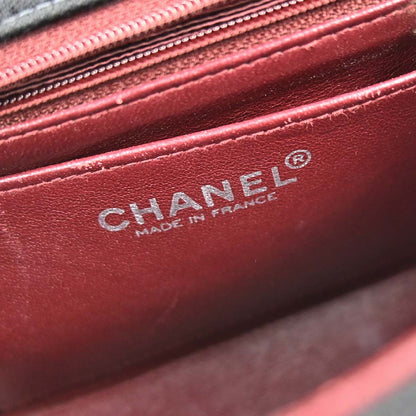 Chanel 2000-2002 Black Cotton Mini Classic Square Flap Shoulder Bag 17