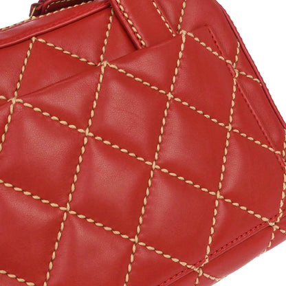 Chanel 2002-2003 Red Calfskin Wild Stitch Handbag