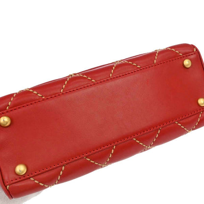 Chanel 2002-2003 Red Calfskin Wild Stitch Handbag