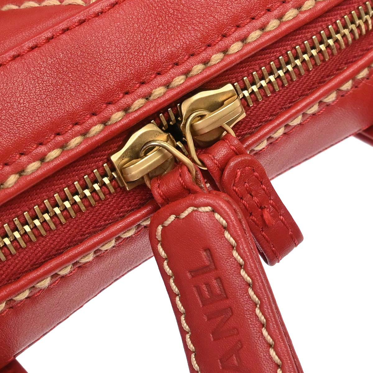 Chanel 2002-2003 Red Calfskin Wild Stitch Handbag