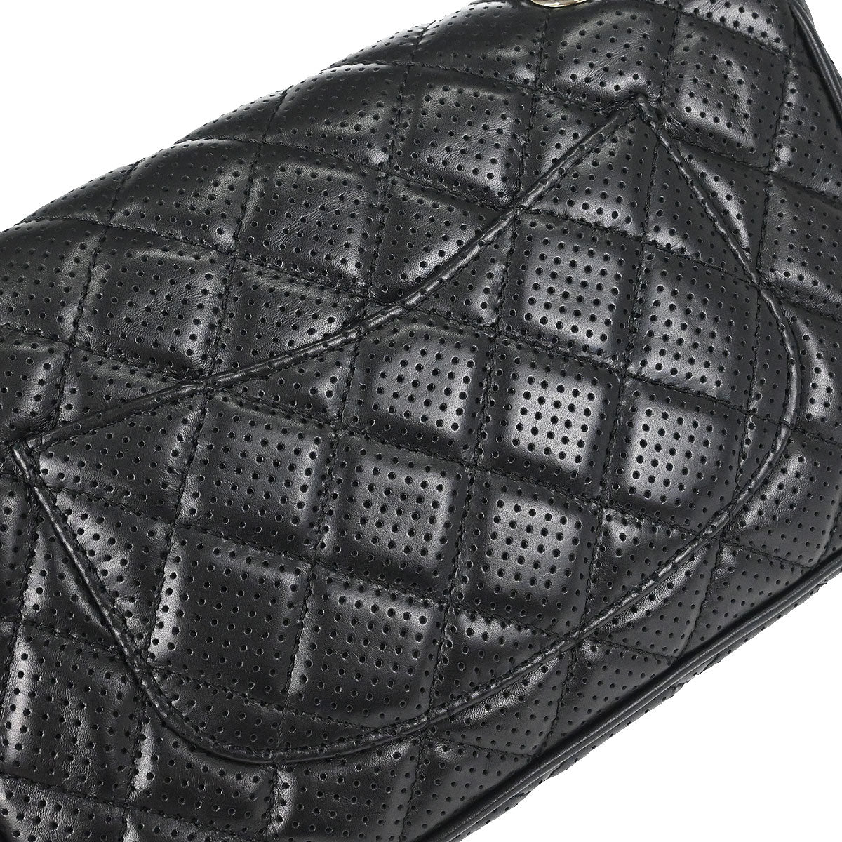 Chanel Black Perforated Lambskin Handbag