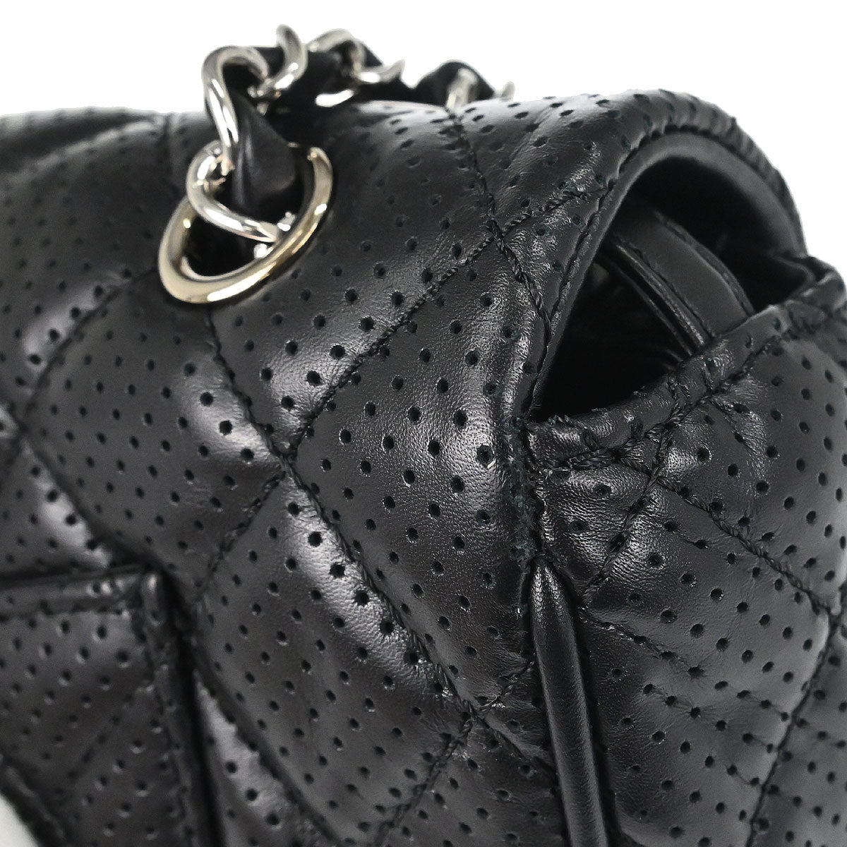 Chanel Black Perforated Lambskin Handbag