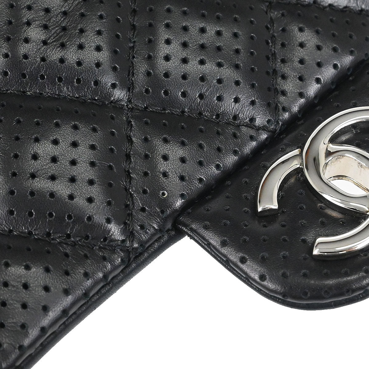 Chanel Black Perforated Lambskin Handbag