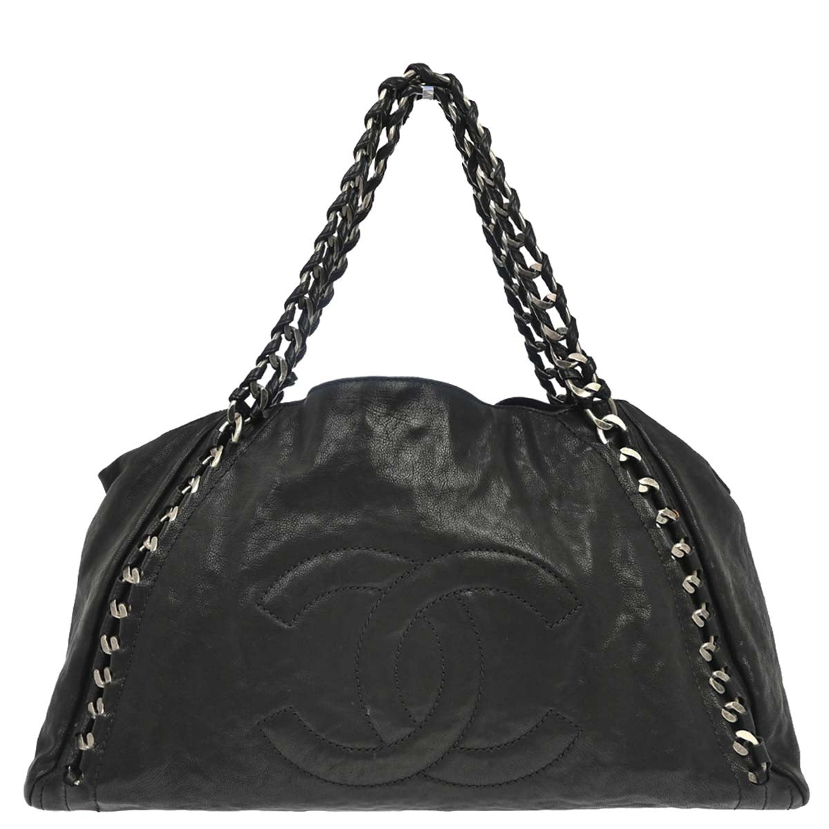 Chanel 2005-2006 Black Calfskin Luxury Line Tote Handbag