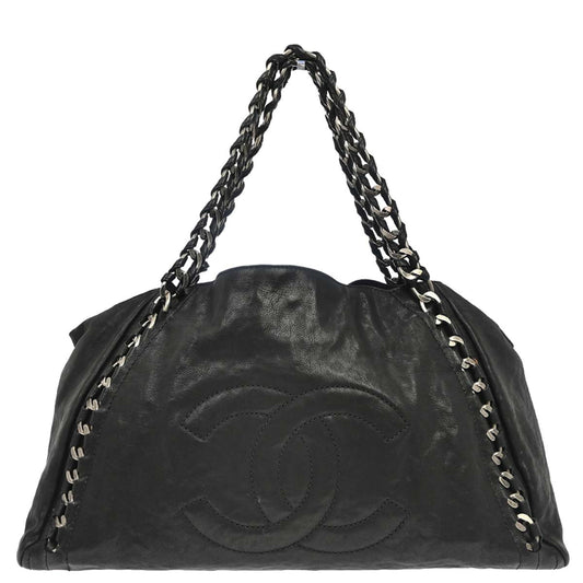 Chanel 2005-2006 Black Calfskin Luxury Line Tote Handbag